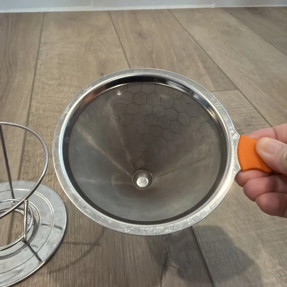 E-PRANCE Coffee Dripper Unisex OS Silver Stainless Steel Honeycomb Mesh Filter